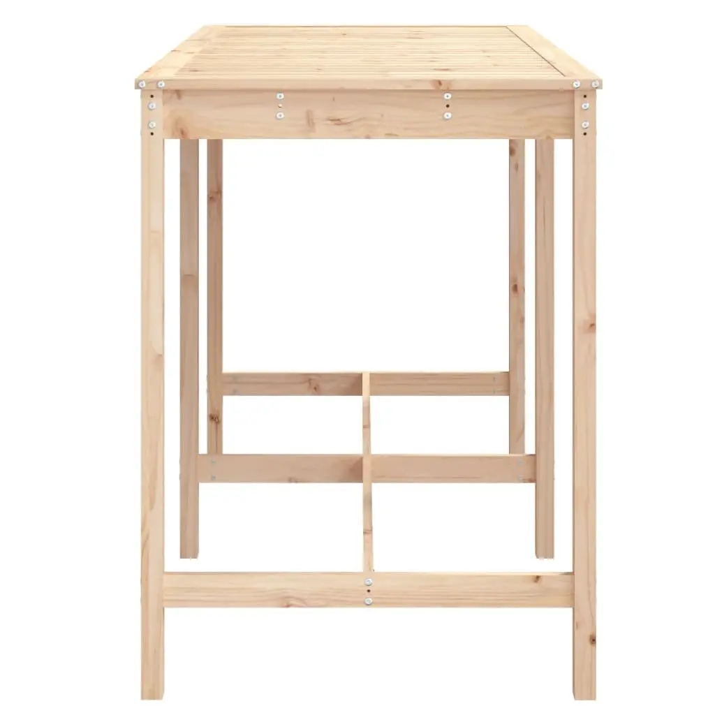 Solid Pine Wood Garden Table Brown 159.5x82.5x110cm Rustic Outdoor Furniture
