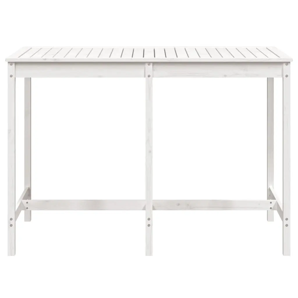 Garden Table White Solid Pine Wood Outdoor Dining Furniture 1595 x 825 x 1100 mm