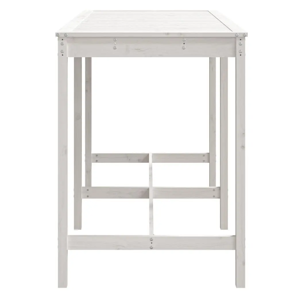 Garden Table White Solid Pine Wood Outdoor Dining Furniture 1595 x 825 x 1100 mm