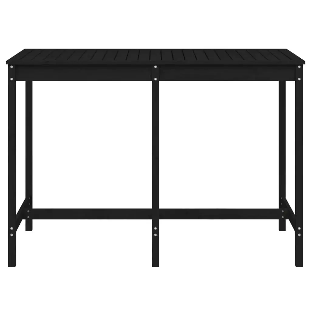 Garden Table Black Outdoor Wooden Furniture Patio Dining Balcony Terrace Deck