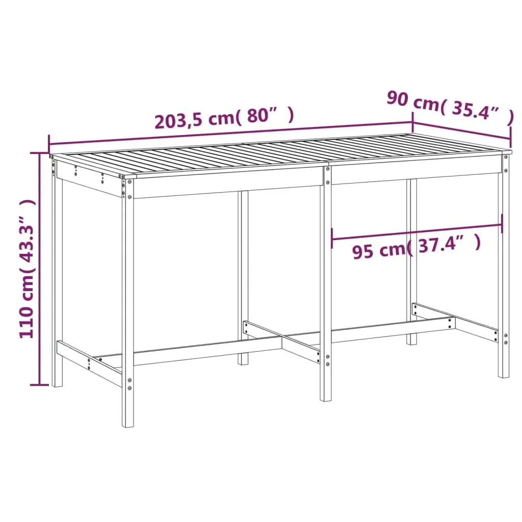 Solid Wood Garden Table for Outdoor Enjoyment