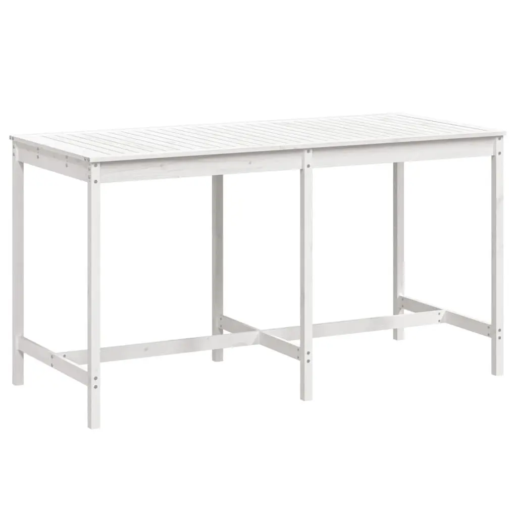 Garden Table Solid Wood White 203.5x90x110 cm