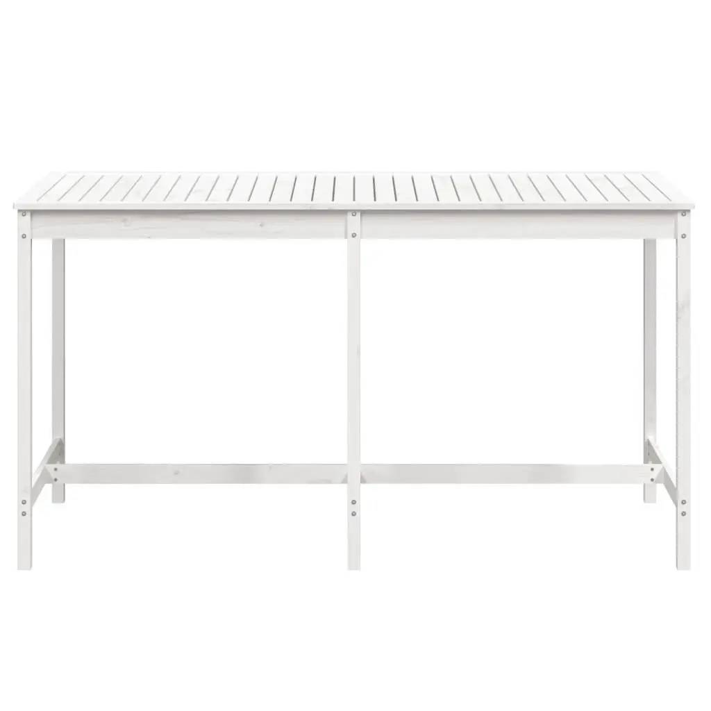 Garden Table Solid Wood White 203.5x90x110 cm