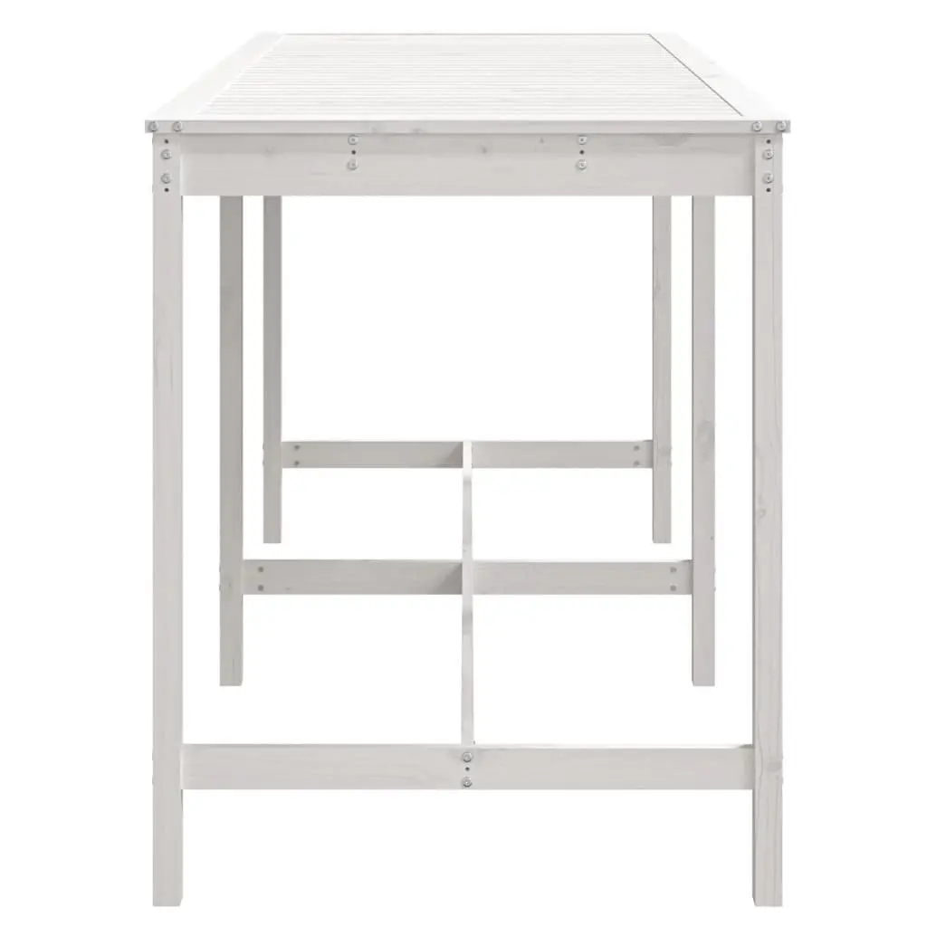 Garden Table Solid Wood White 203.5x90x110 cm