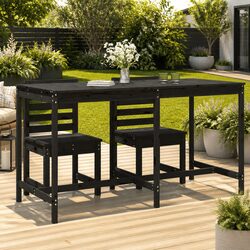 Create Your Outdoor Haven with a Solid Pine Garden Table - Black