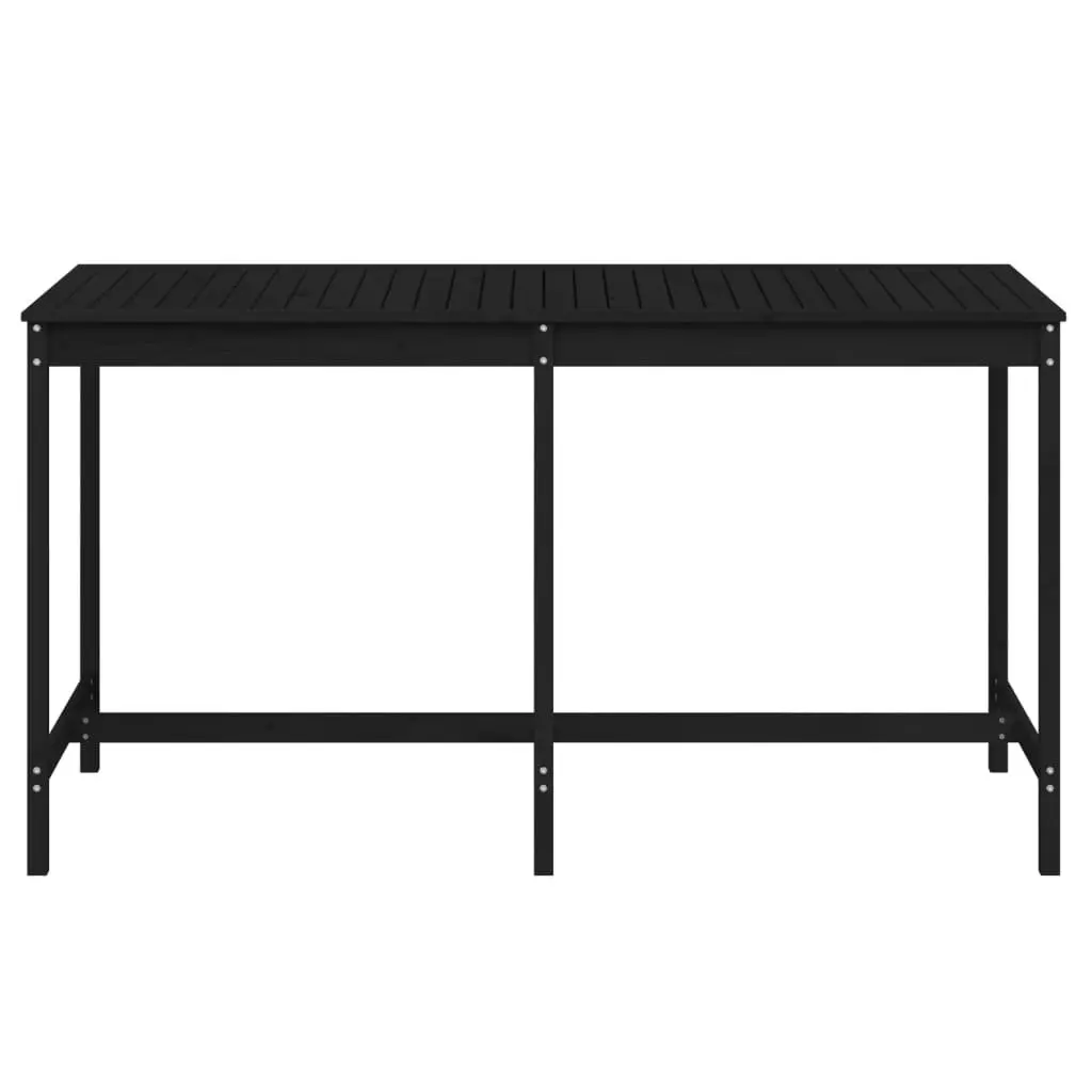 Garden Table Wooden Patio Furniture Solid Pine Black 203.5x90x110 cm