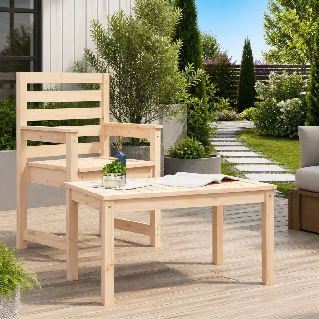 Garden Dining Table 82.5x50.5x45 cm Solid Pine Wood Outdoor Patio Furniture