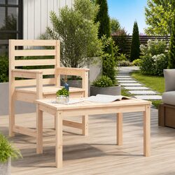 Garden Dining Table 82.5x50.5x45 cm Solid Pine Wood Outdoor Patio Furniture