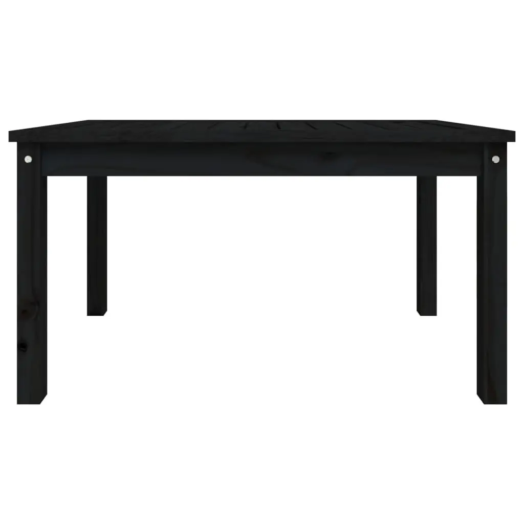 Garden Table Black Solid Wood Pine Outdoor Patio 82.5x50.5x45cm