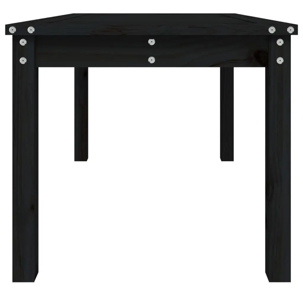 Garden Table Black Solid Wood Pine Outdoor Patio 82.5x50.5x45cm