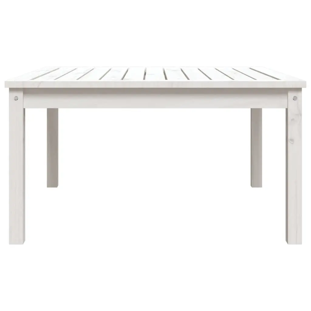 Garden Table White Solid Pine Wood 82.5x82.5x45cm