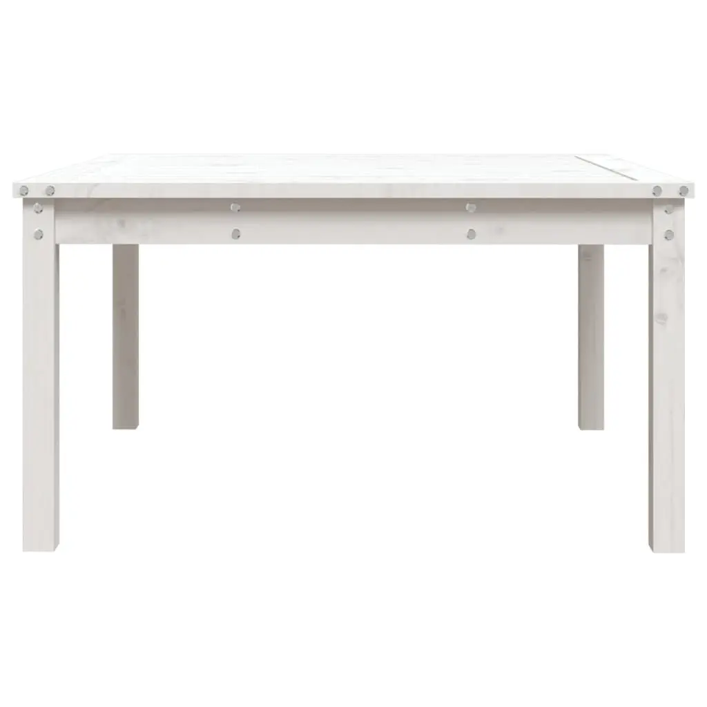 Garden Table White Solid Pine Wood 82.5x82.5x45cm