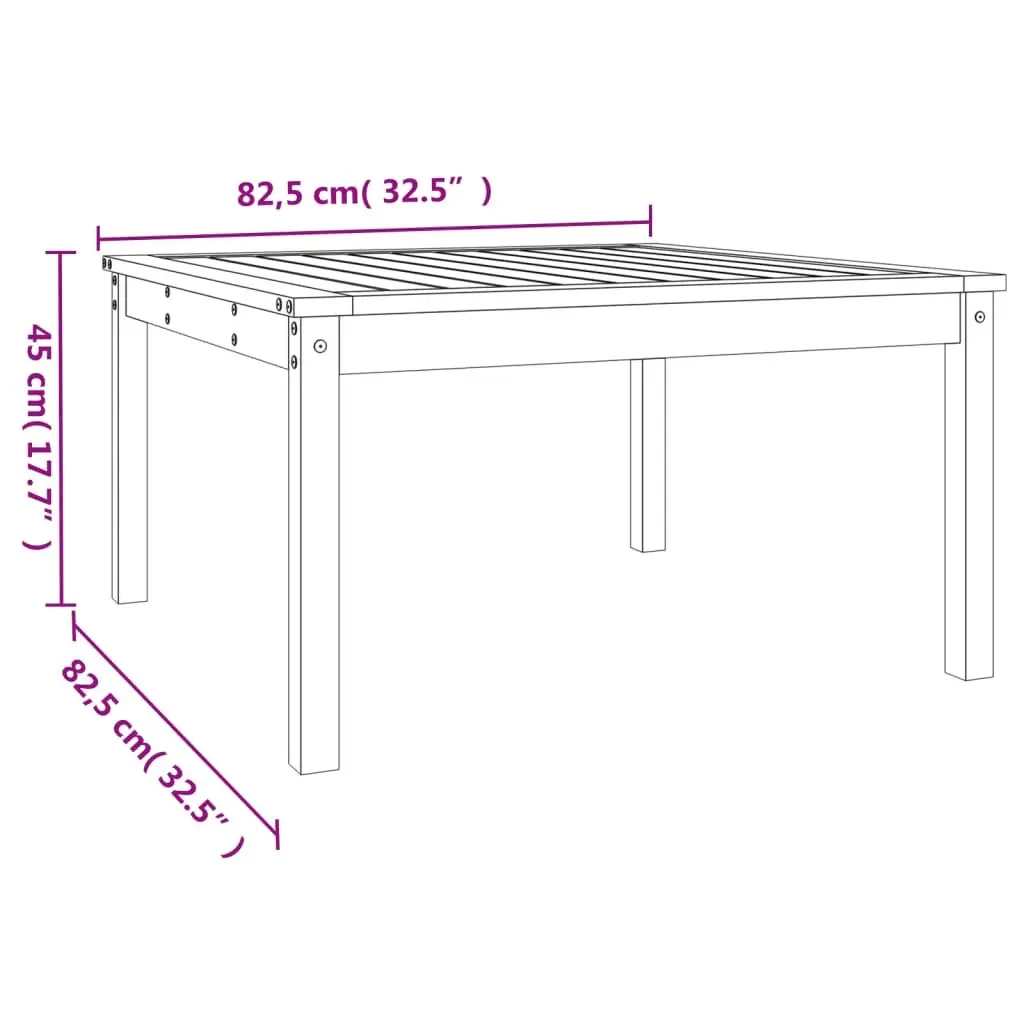 Garden Table in Grey Solid Pine