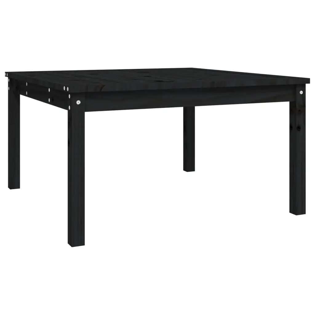 Garden Table Solid Pine Wood Black 82.5x82.5x45cm
