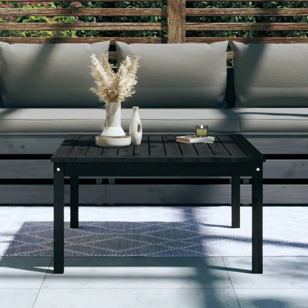 Garden Table Solid Pine Wood Black 82.5x82.5x45cm
