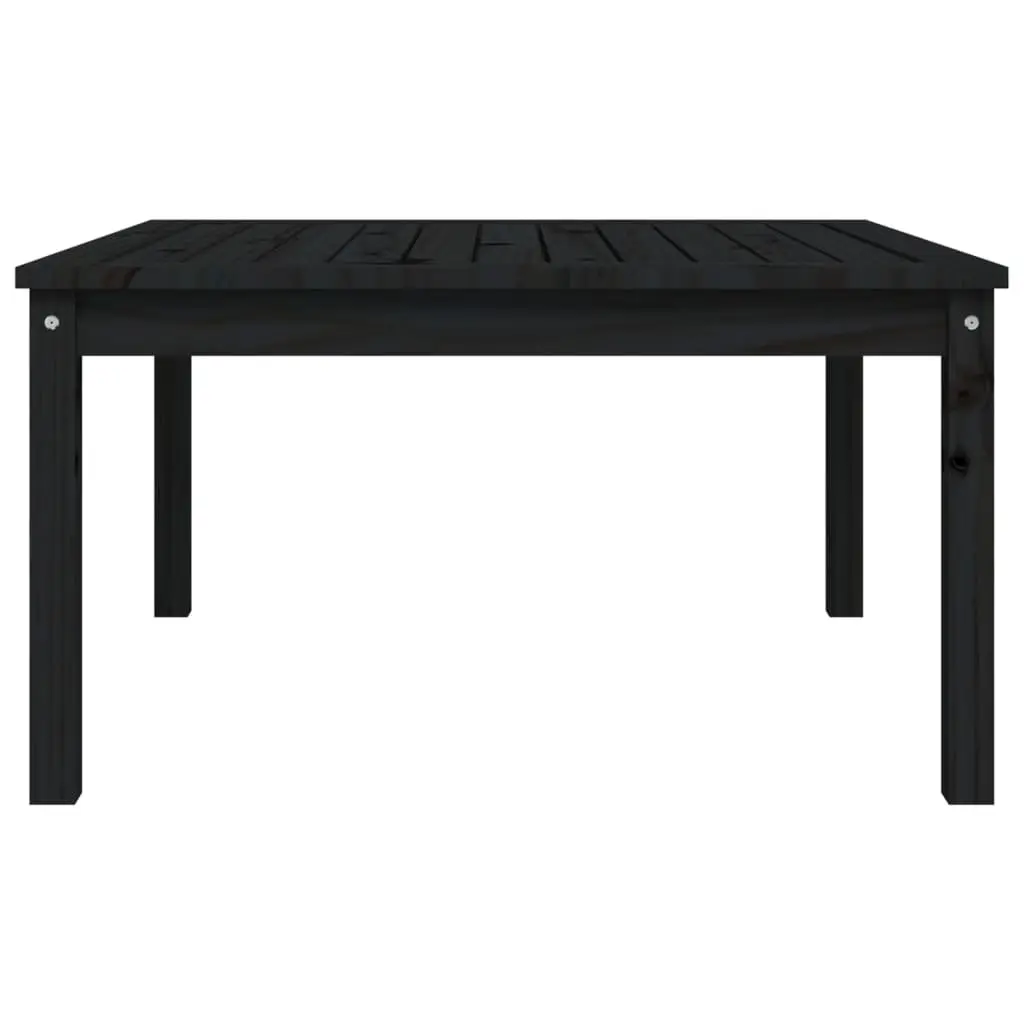 Garden Table Solid Pine Wood Black 82.5x82.5x45cm