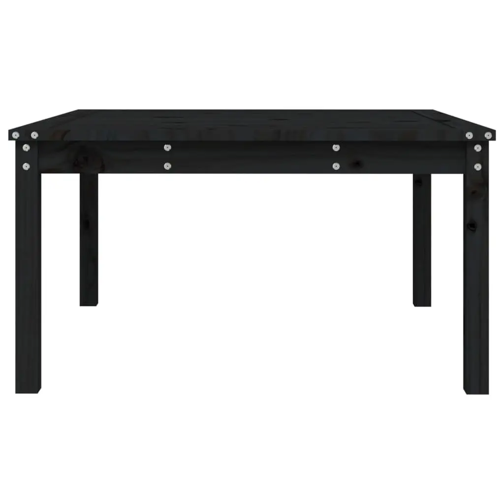 Garden Table Solid Pine Wood Black 82.5x82.5x45cm