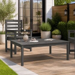 Outdoor Grey Dining Table Pine 121x82.5cm
