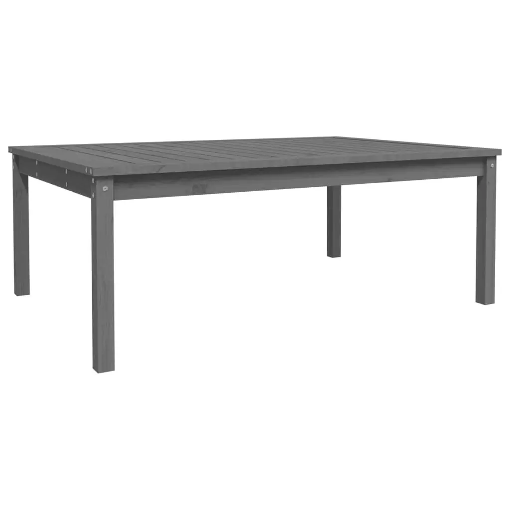 Garden Dining Table Grey Solid Wood Pine 121x82.5x45cm