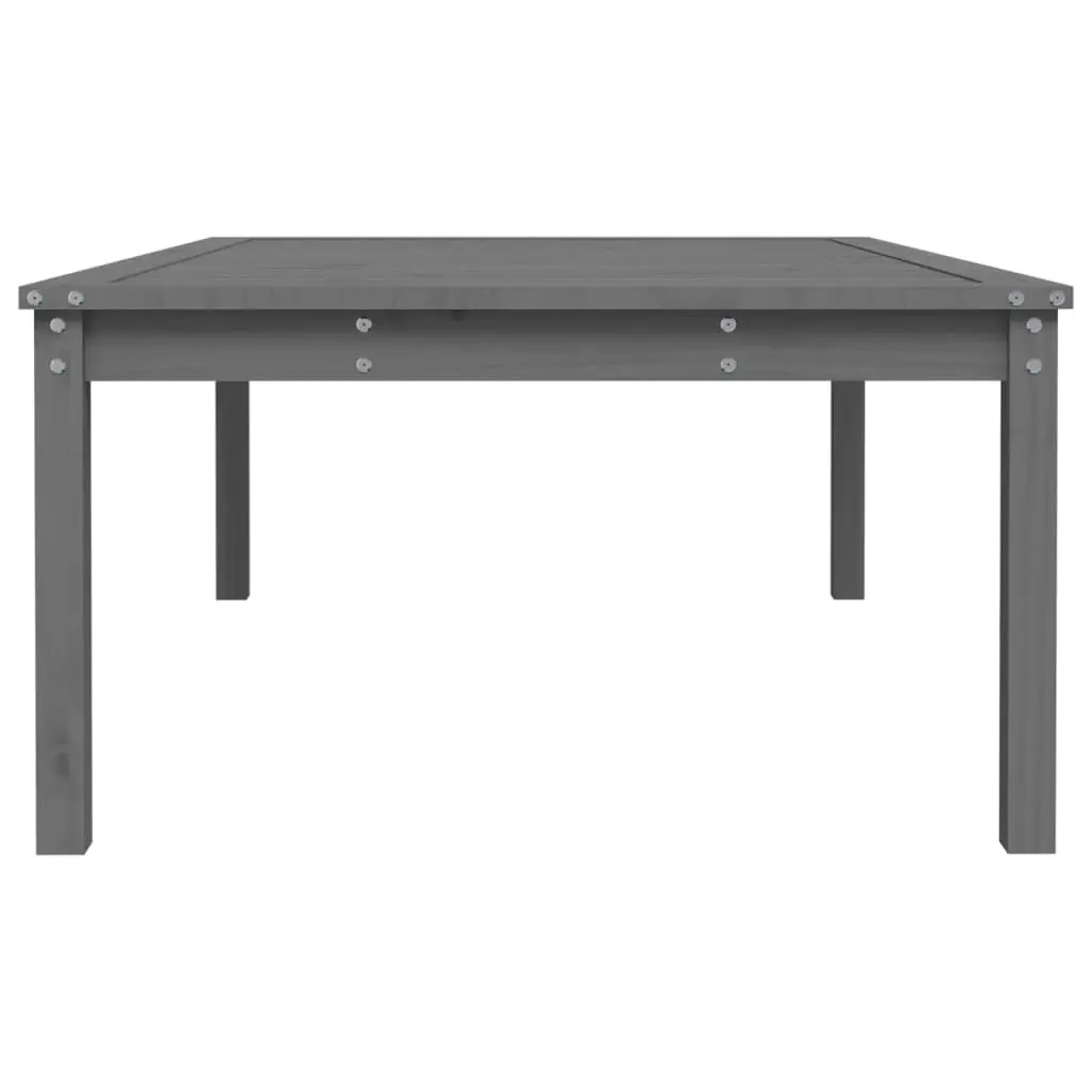 Garden Dining Table Grey Solid Wood Pine 121x82.5x45cm