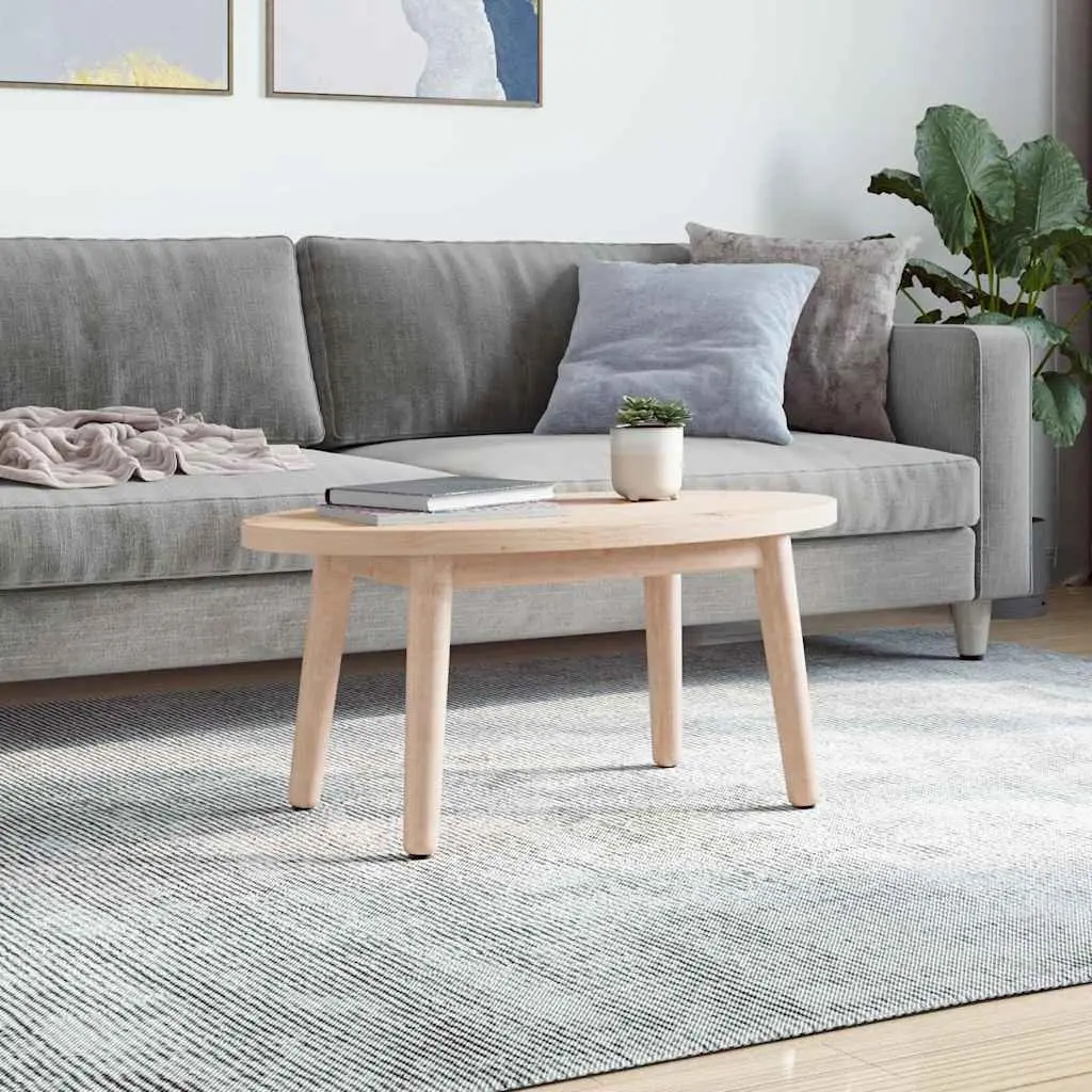 Solid Pine Wood Oval Table Top Natural Brown 70x35cm