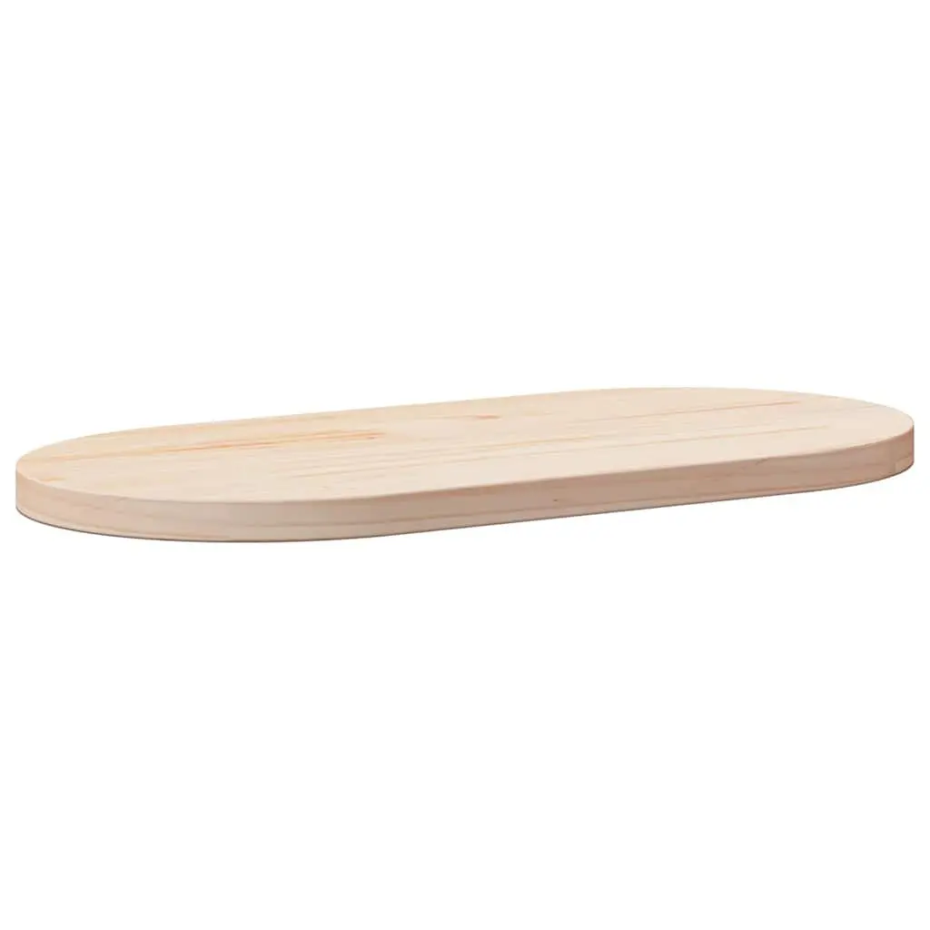 Solid Wood Pine Oval Table Top Untreated Surface 60x30x2.5 cm Brown