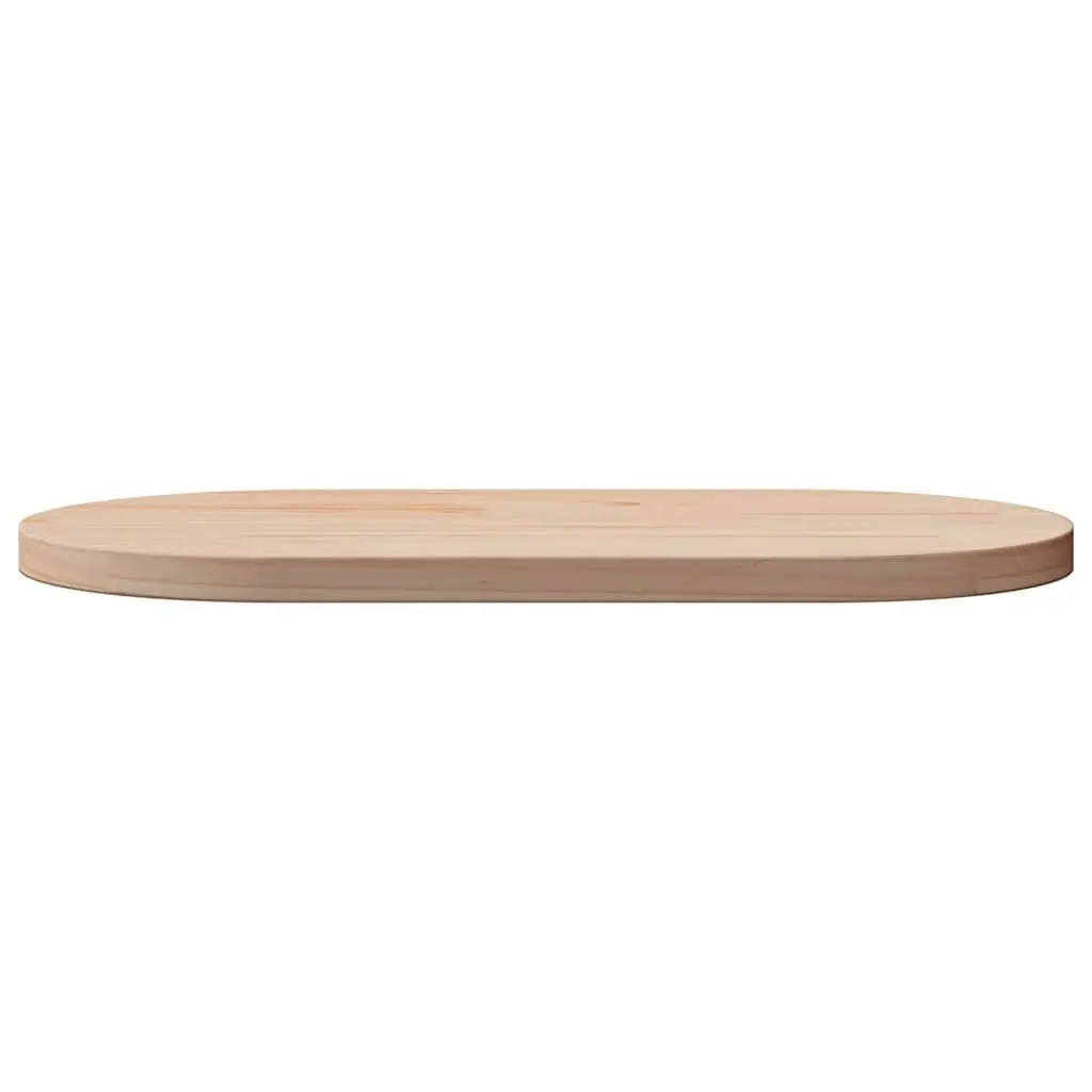 Solid Wood Pine Oval Table Top Untreated Surface 60x30x2.5 cm Brown