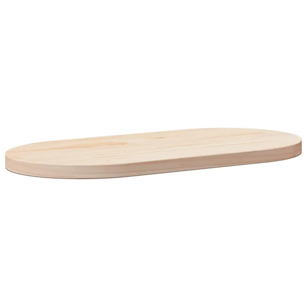 Solid Pine Wood Table Top Oval 70x35cm Brown Replacement Surface