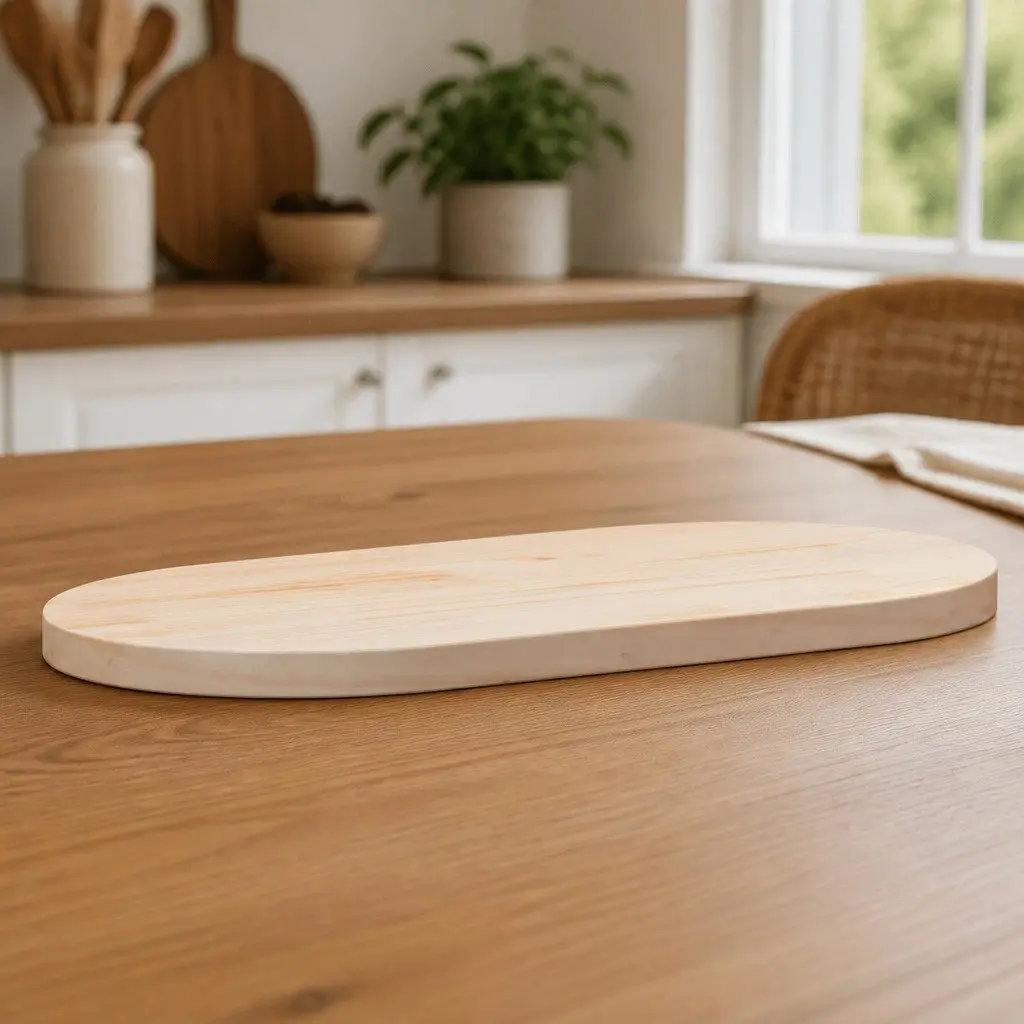 Solid Wood Pine Oval Table Top Brown 90x45x2.5cm