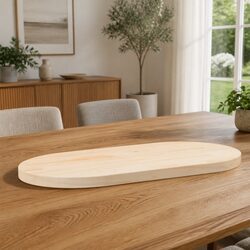 Solid Wood Pine Oval Table Top 90x45x2.5cm Brown Replacement Coffee Furniture