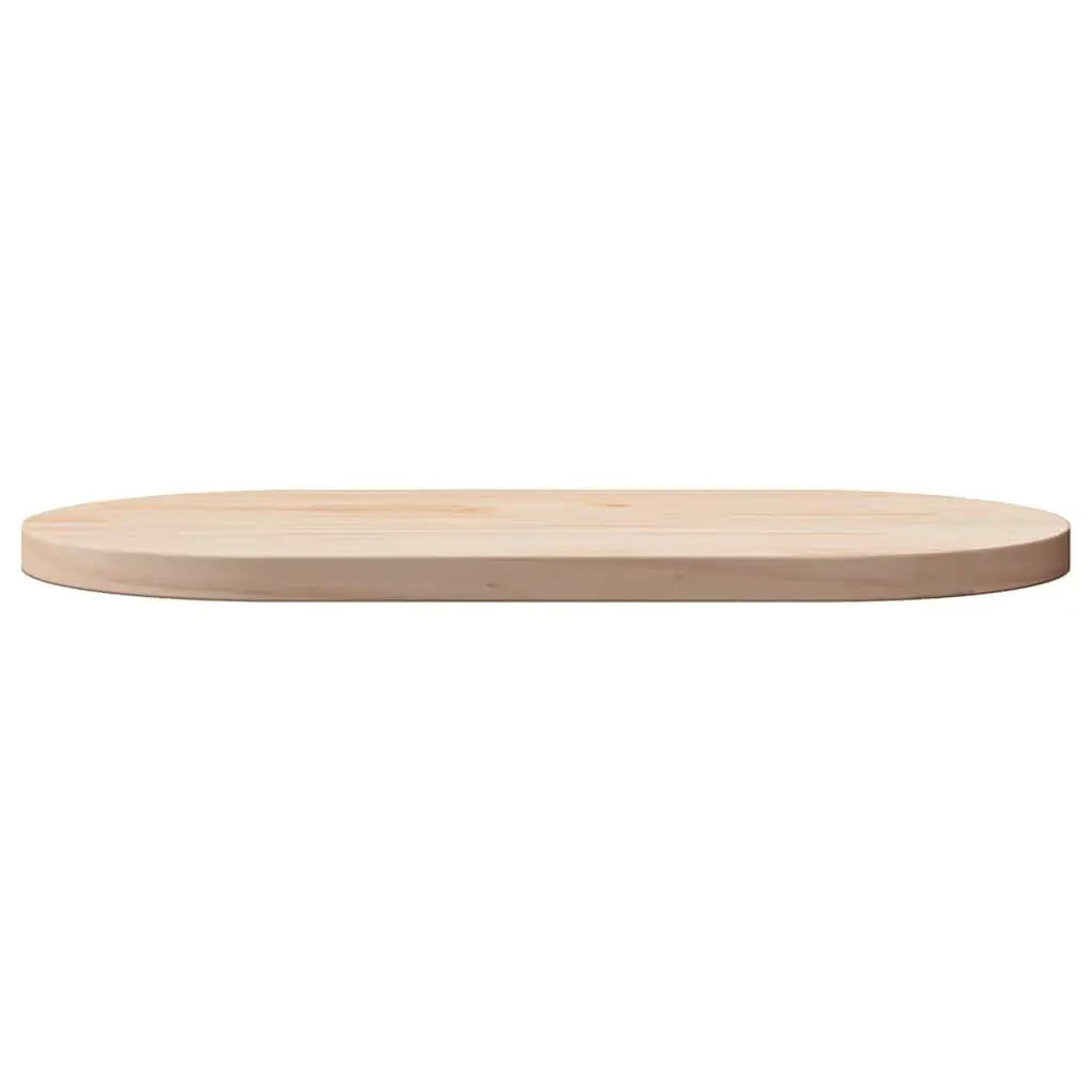 Solid Wood Pine Oval Table Top Brown 90x45x2.5cm