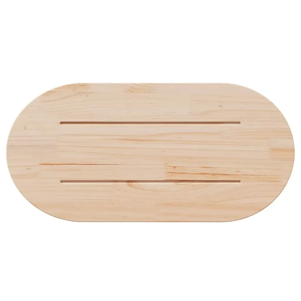 Solid Wood Pine Oval Table Top Brown 90x45x2.5cm