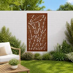 Stylish Corten Steel Wall Art - 105x55 cm Leaf Design