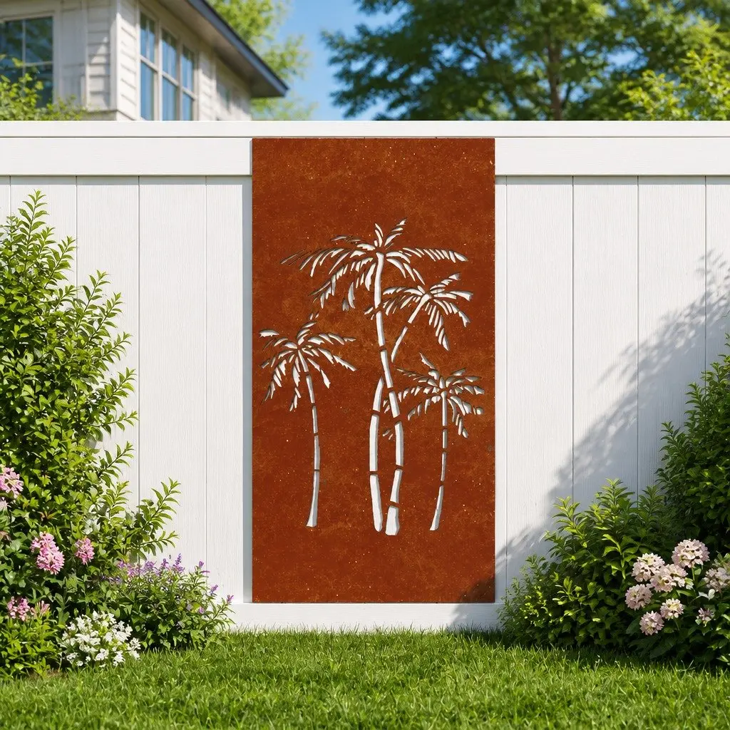 Corten Steel Palm Tree Wall Art