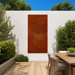 Garden Wall Decoration 105x55 cm Corten Steel Sun Design Outdoor Metal Art
