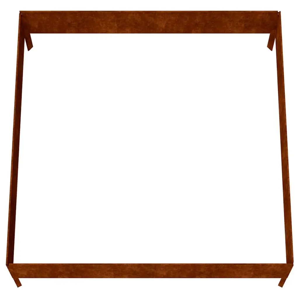 Corten Steel Raised Garden Bed Brown 100x100x33.5cm
