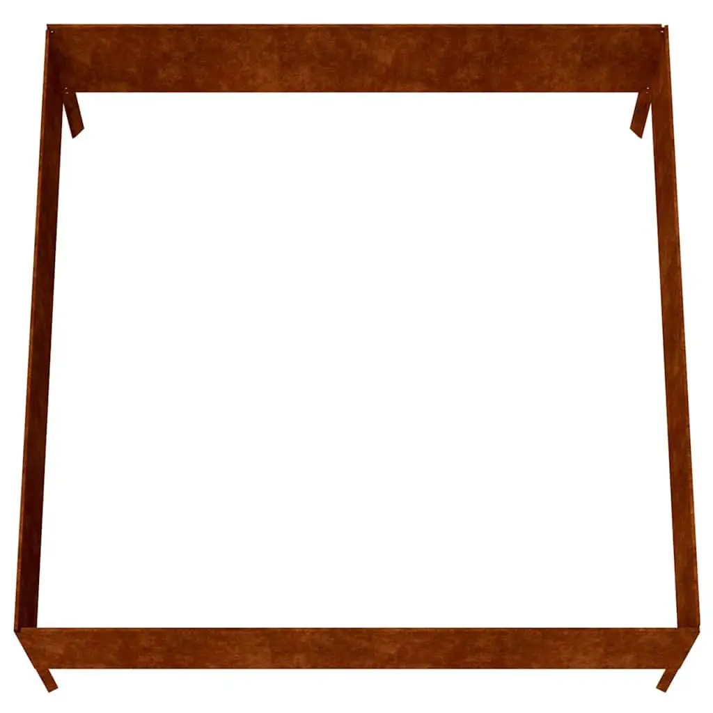 Garden Raised Bed Planter Corten Steel Open Bottom 100x100x41 cm