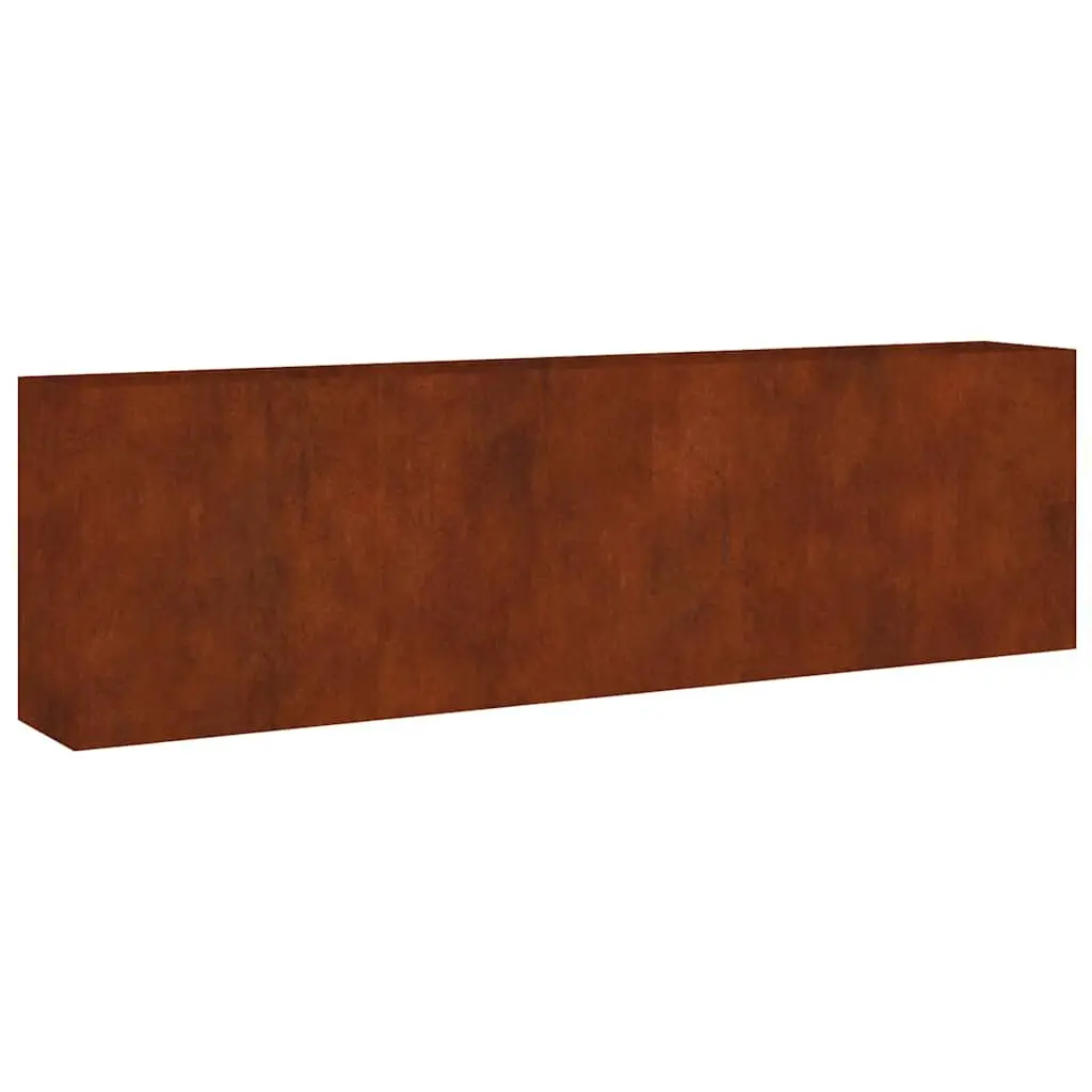 Garden Raised Bed Planter Weathering Steel 280x40x80 cm Brown Outdoor Vegetable