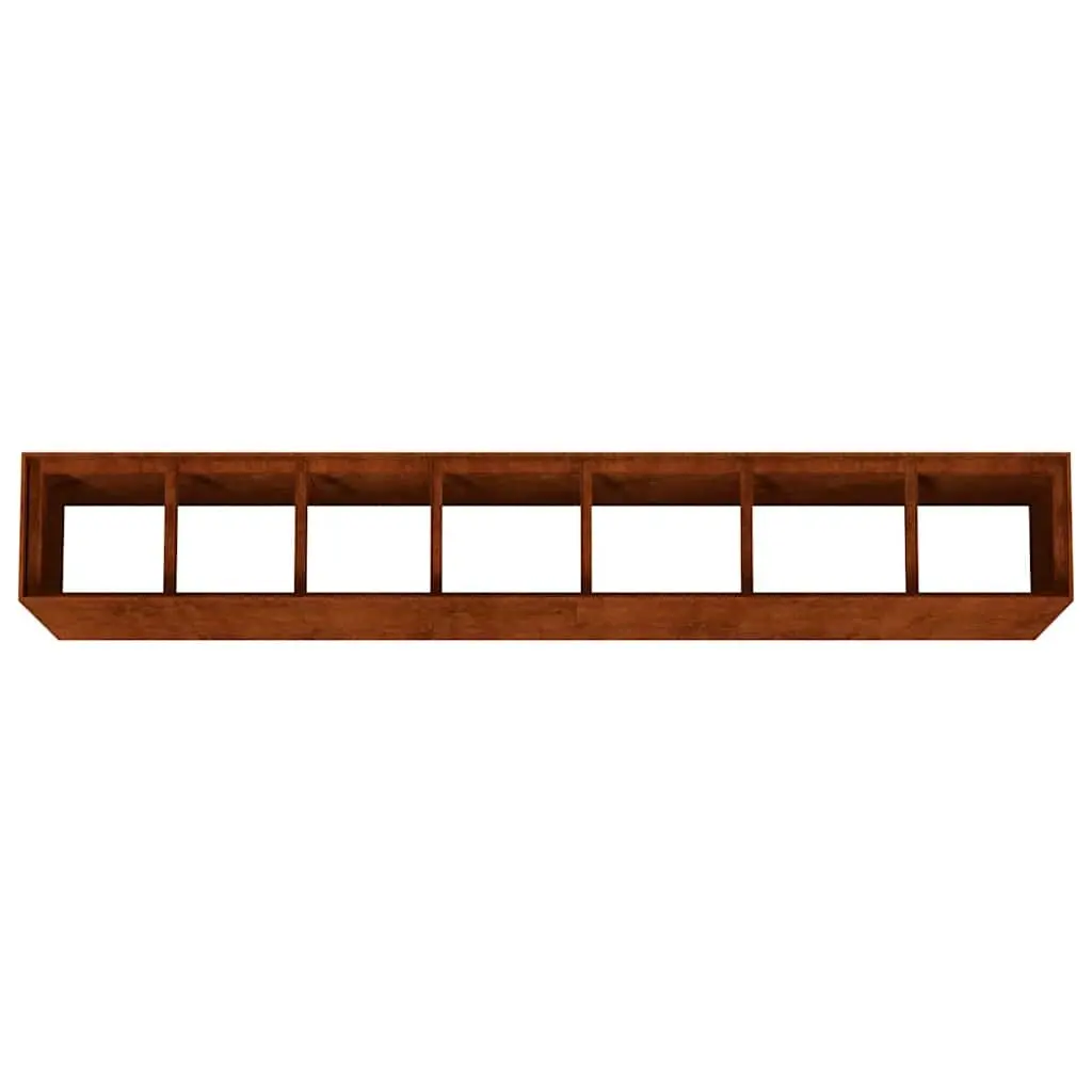 Garden Raised Bed Planter Weathering Steel 280x40x80 cm Brown Outdoor Vegetable