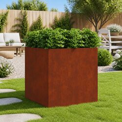 Corten Steel Planter 80x80x80 cm Raised Garden Bed Flower Box Outdoor Patio