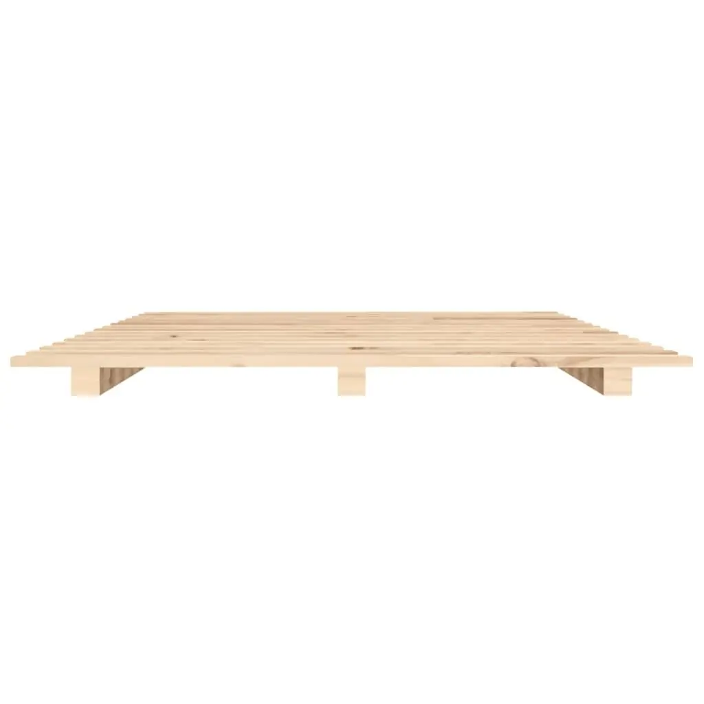 Pine Wood Bed Frame Brown Sturdy Slatted Base 135x190 cm