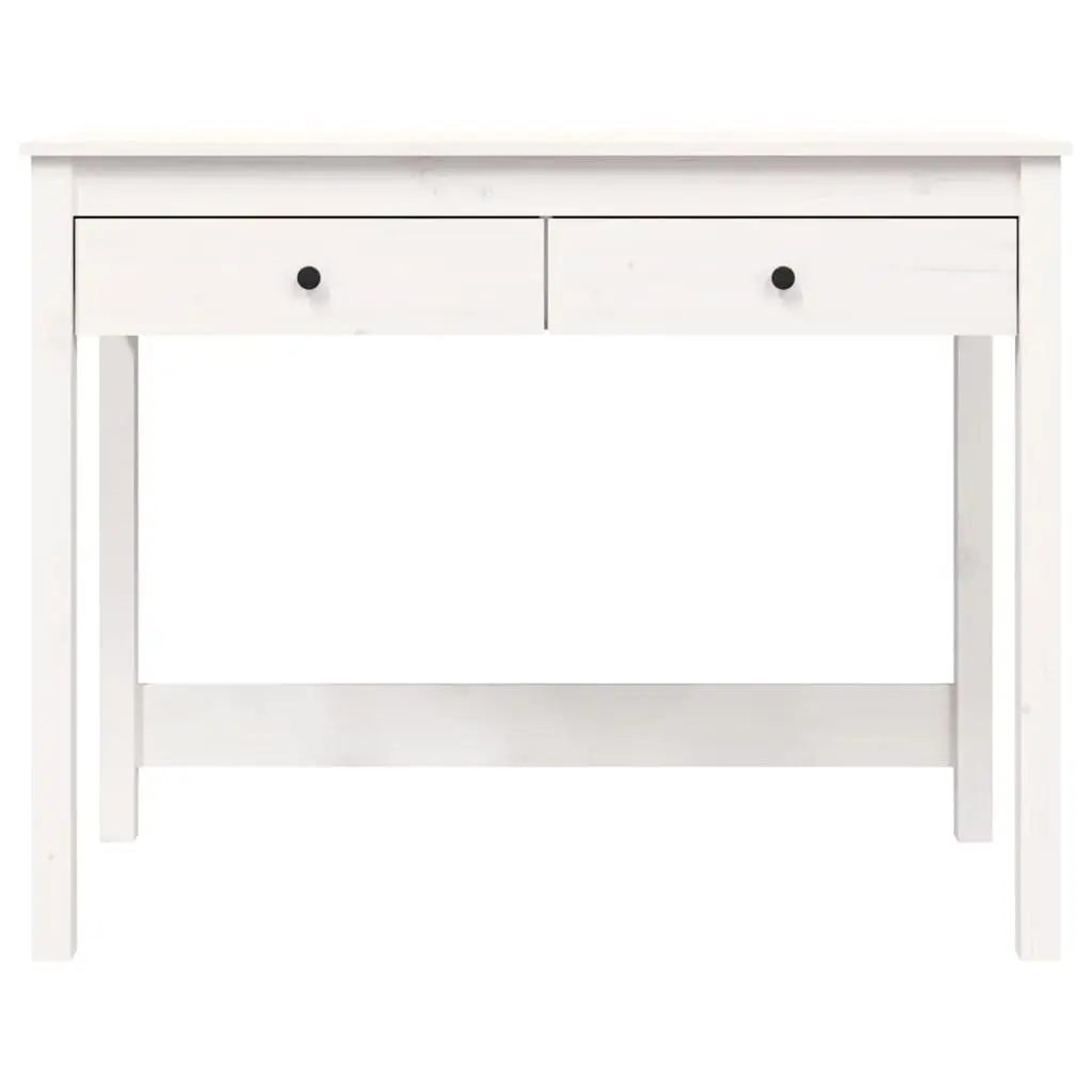 Solid Wood Pine Desk with Drawers White 100 x 50 x 78 cm Office Study Computer Furniture