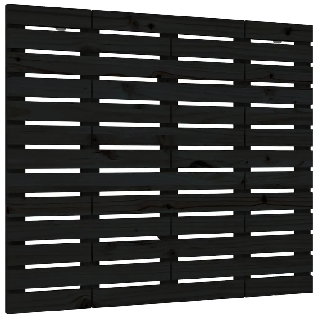 Wall Headboard Black 141cm Solid Pine Wood