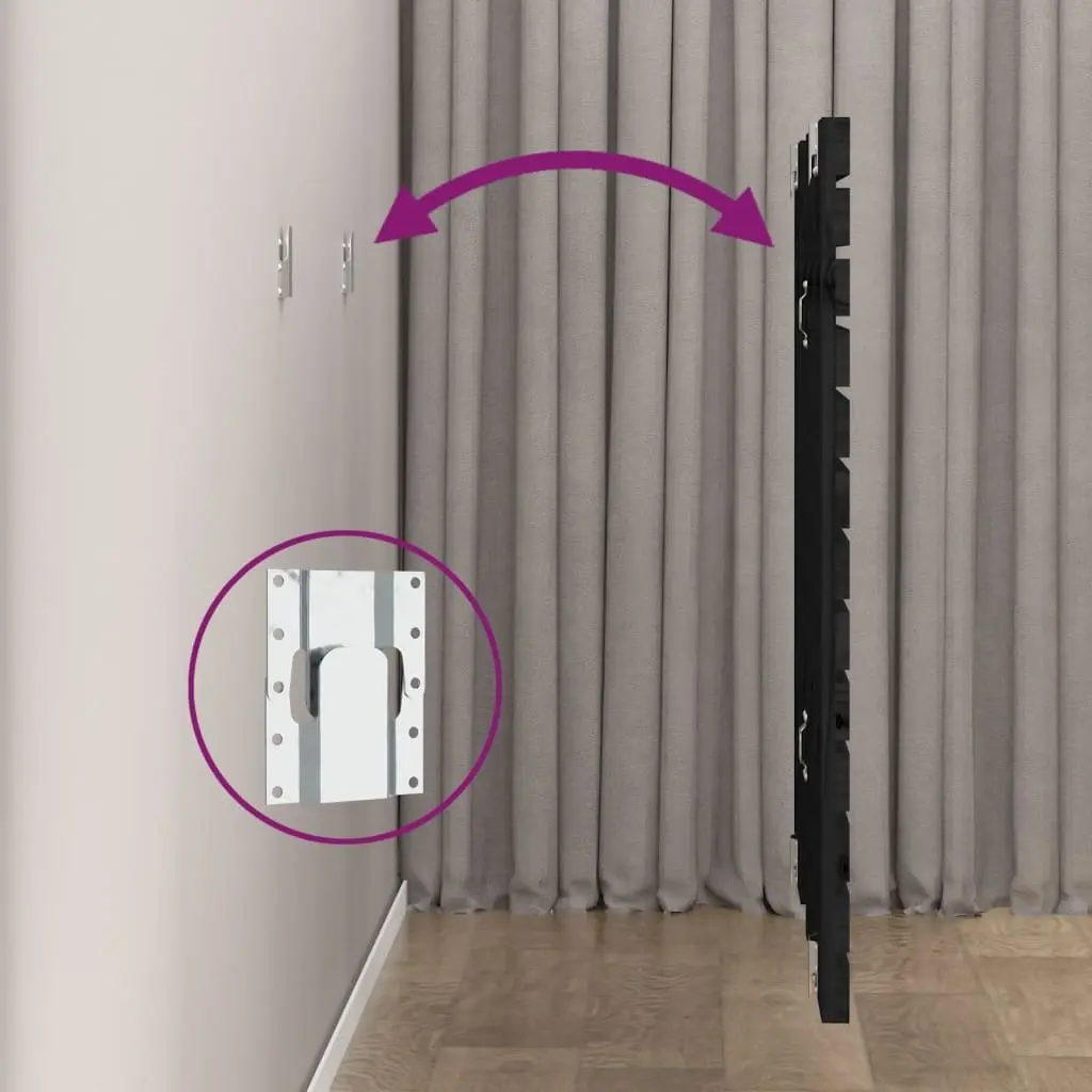 Wall Headboard Black 141cm Solid Pine Wood