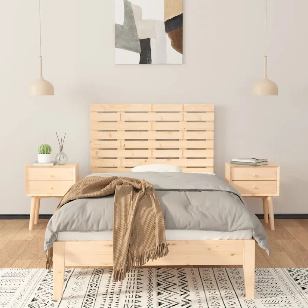 Wall Headboard 96 cm Solid Pine Wood Bedroom Mount Brown