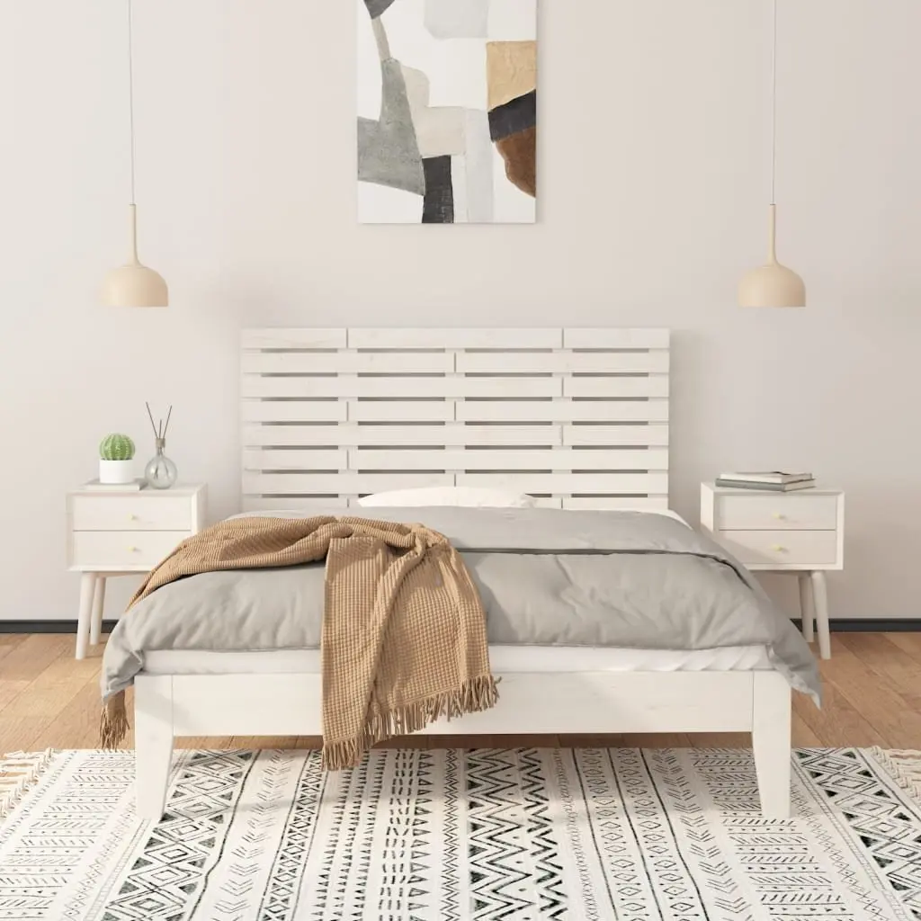 Wall Headboard White 156cm Solid Pine Wood