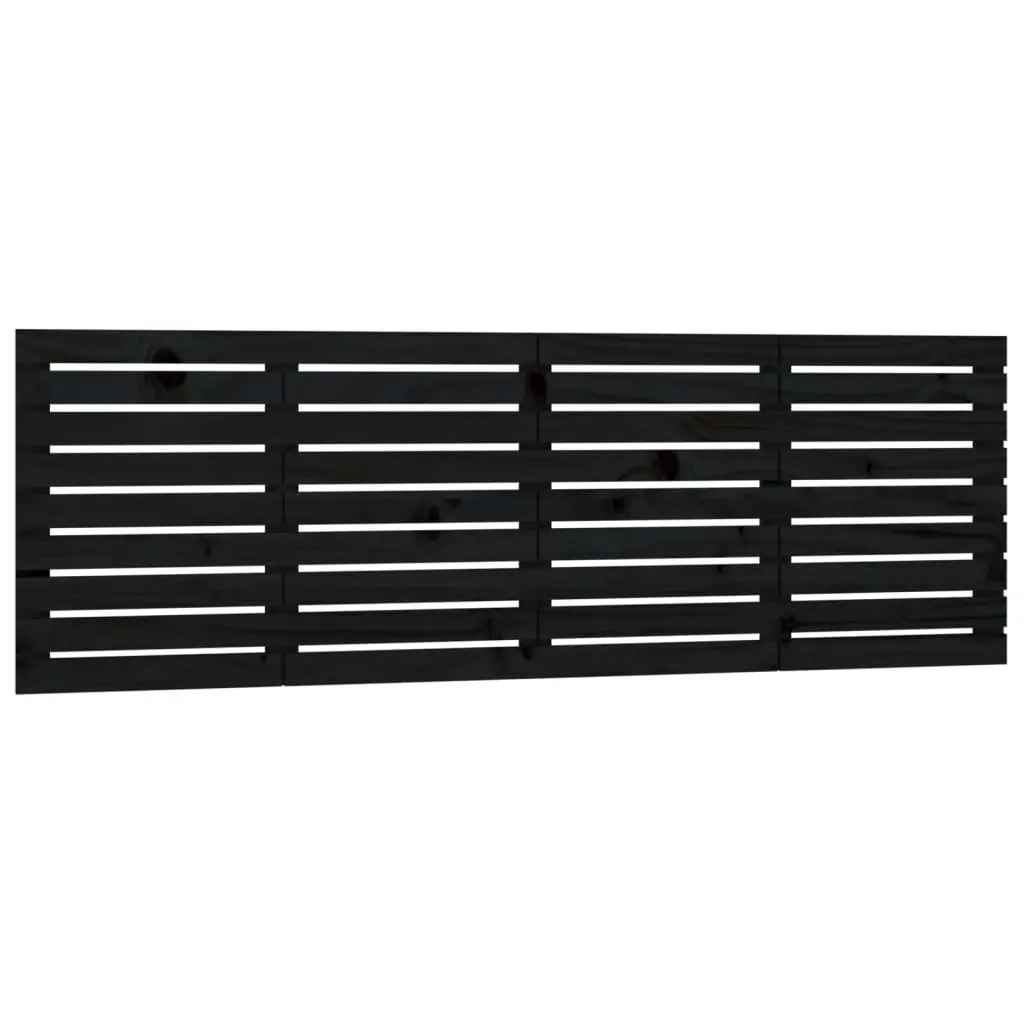 Wall Headboard Black Solid Pine Wood 186 cm Bedroom Bed Header Board Mount