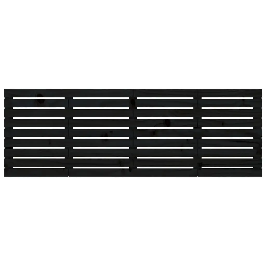Wall Headboard Black Solid Pine Wood 186 cm Bedroom Bed Header Board Mount