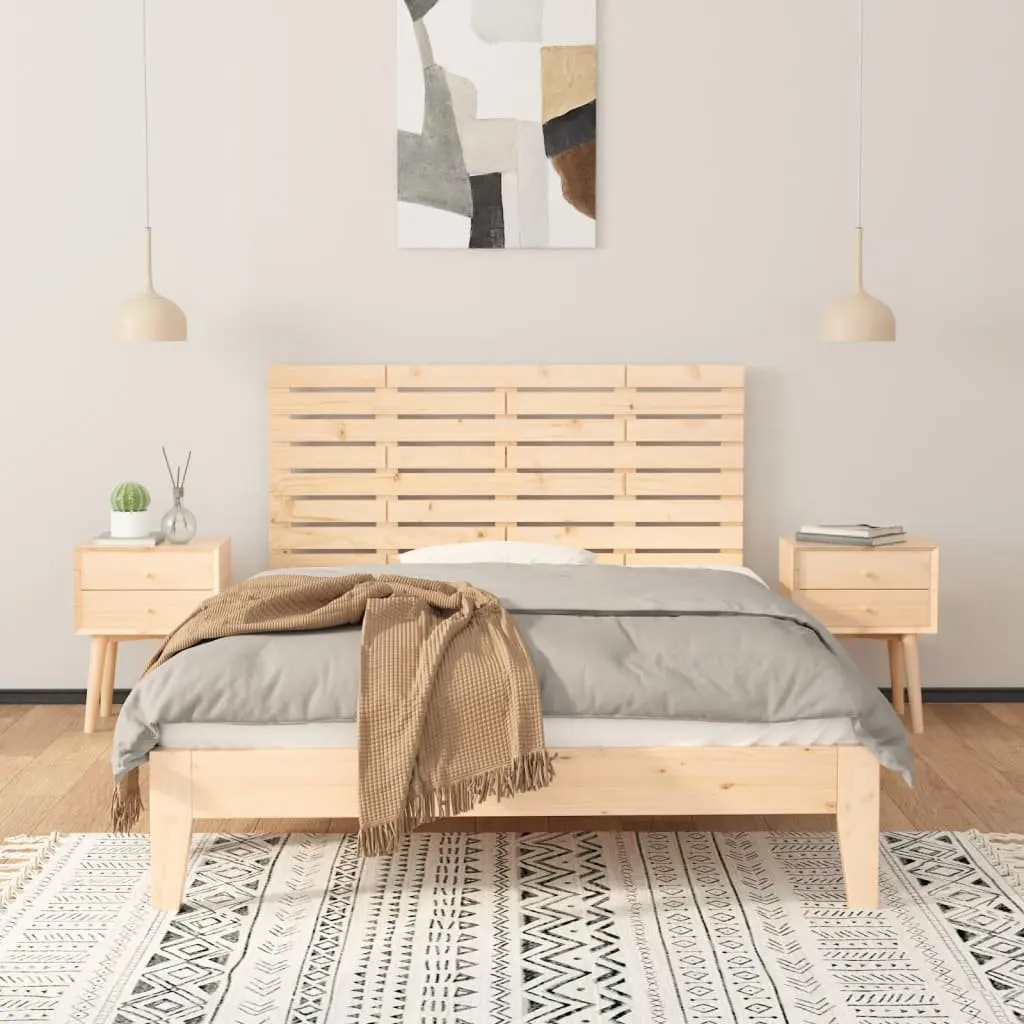 Wall Headboard Solid Pine Wood Brown 141 cm