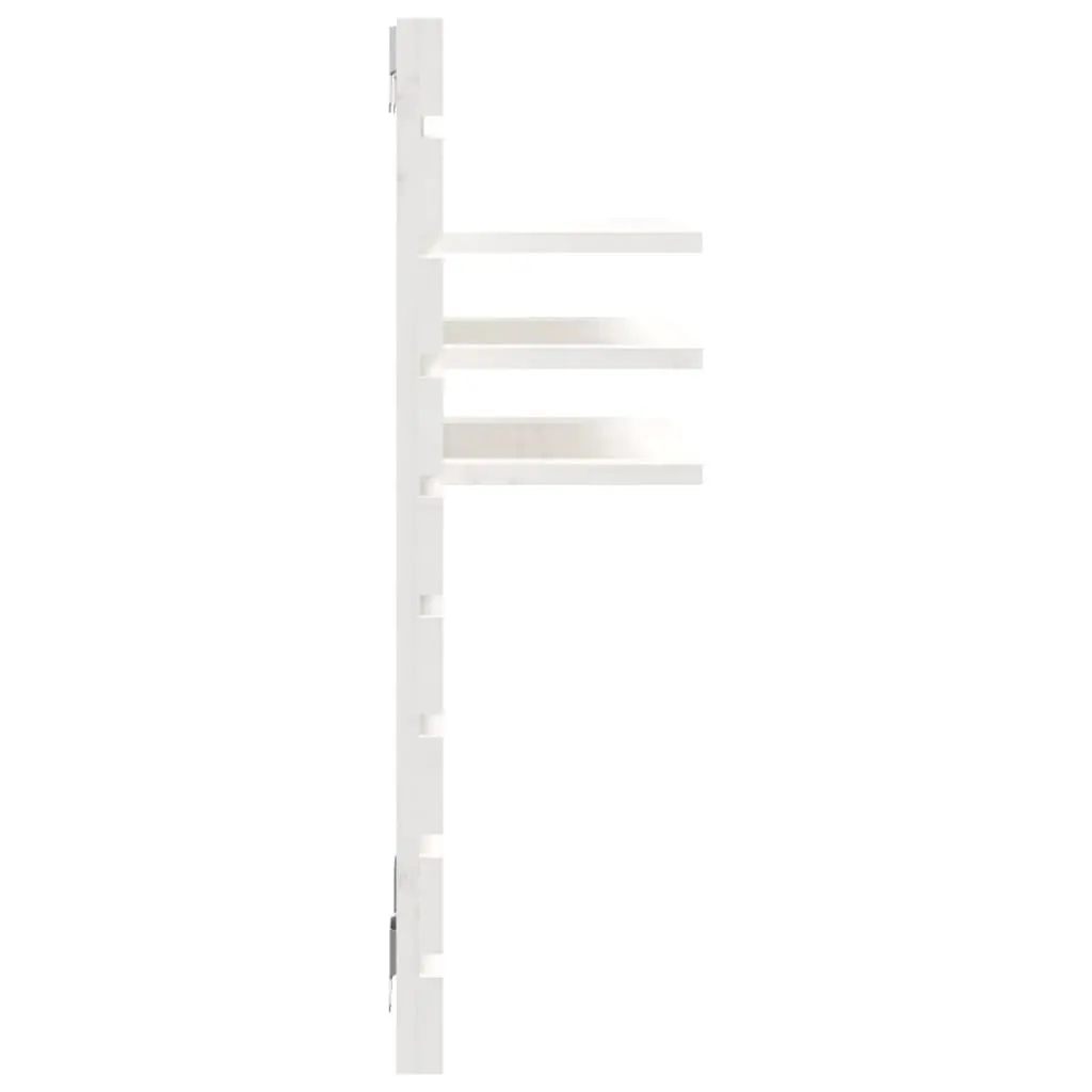 Wall-mounted Bedside Shelves 2 pcs White Solid Pine Wood Storage Display